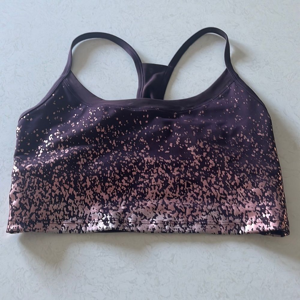 Marika Shimmery Rose Plum Purple Racerback Sports Bra